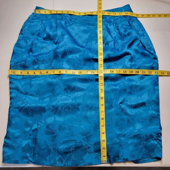 Anne Crimmins Vintage Matching Silk Skirt Set Blue Purple Fuschia Sequin Blazer - Picture 10 of 14